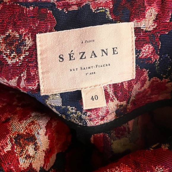 Sezane Lukas Trousers Jacquard Roses - Size 40 - Picture 7 of 10